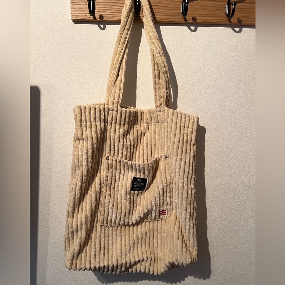 Urban Outfitters- Corduroy Tote Bag- Cream Color